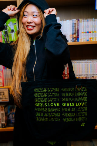 Tote Bag | Girls Love - BLK/GR [Preorder:  Ships November 2026]