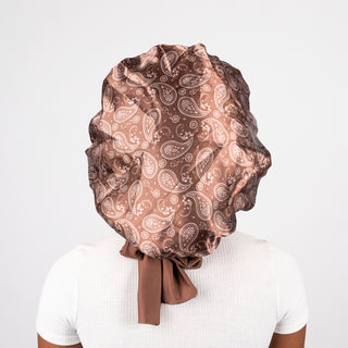 Tie Bonnet | Brown Paisley