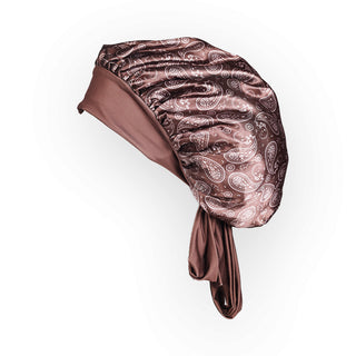 Tie Bonnet | Brown Paisley