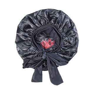 Tie Bonnet | Black Paisley